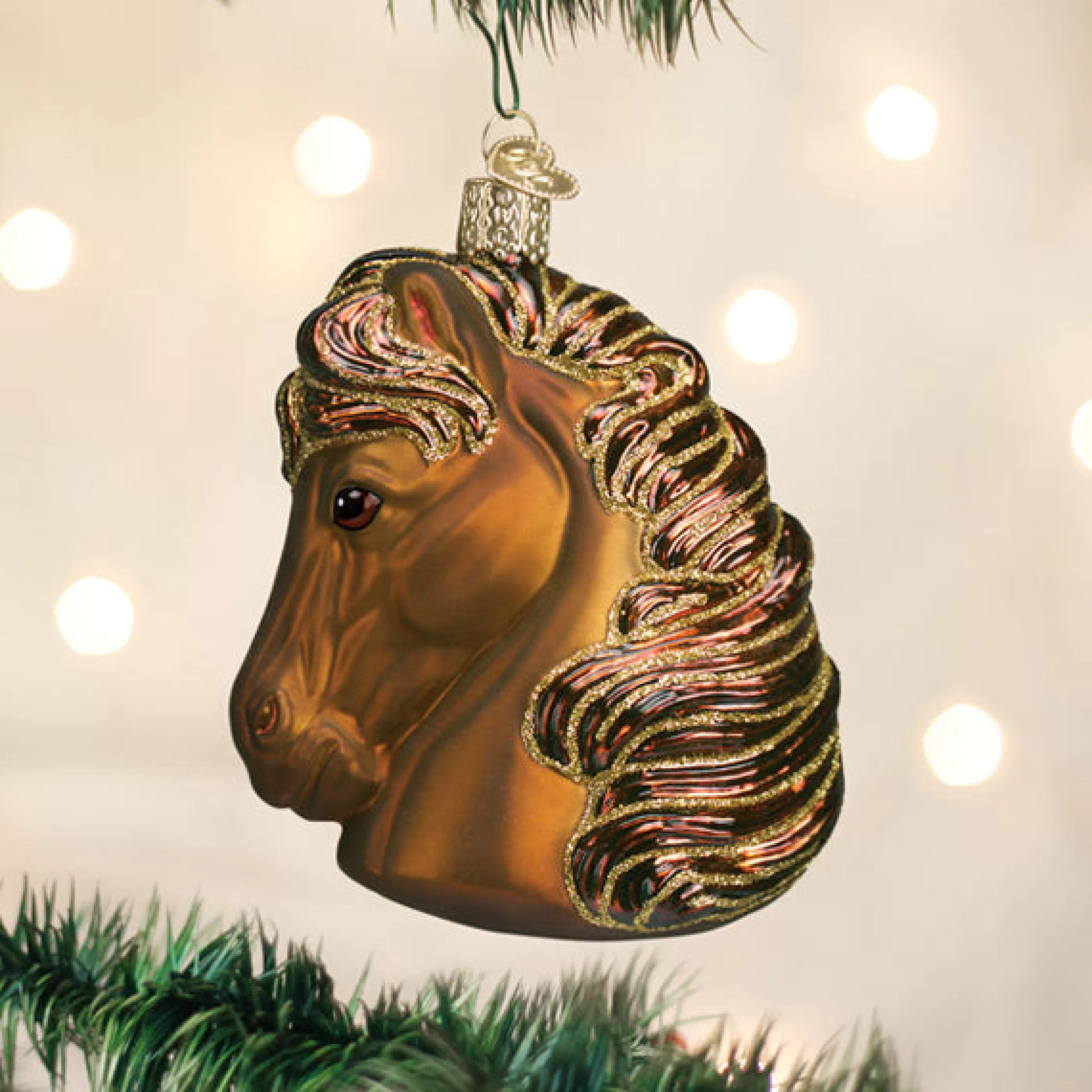 EAST WEST Horse Head-Brown Ornament