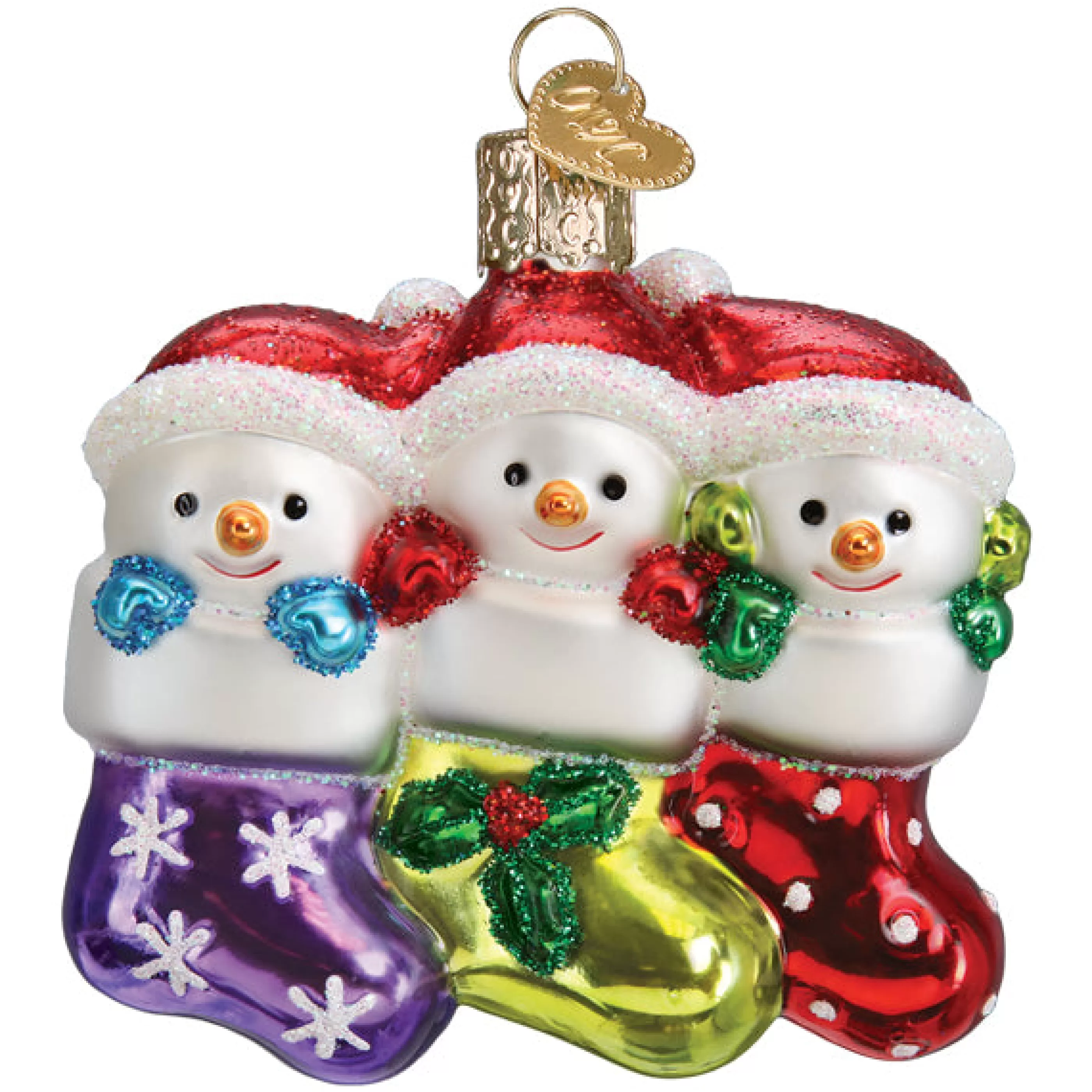 EAST WEST Snow Family Of 3 Ornament