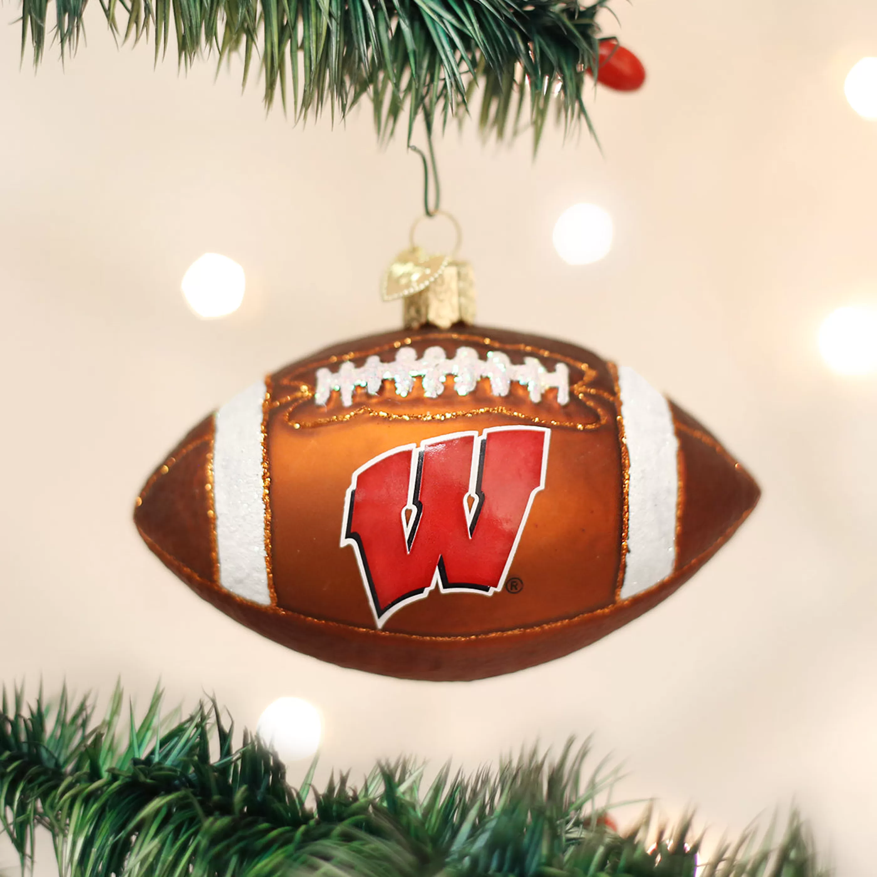 EAST WEST Wisconsin Football Ornament