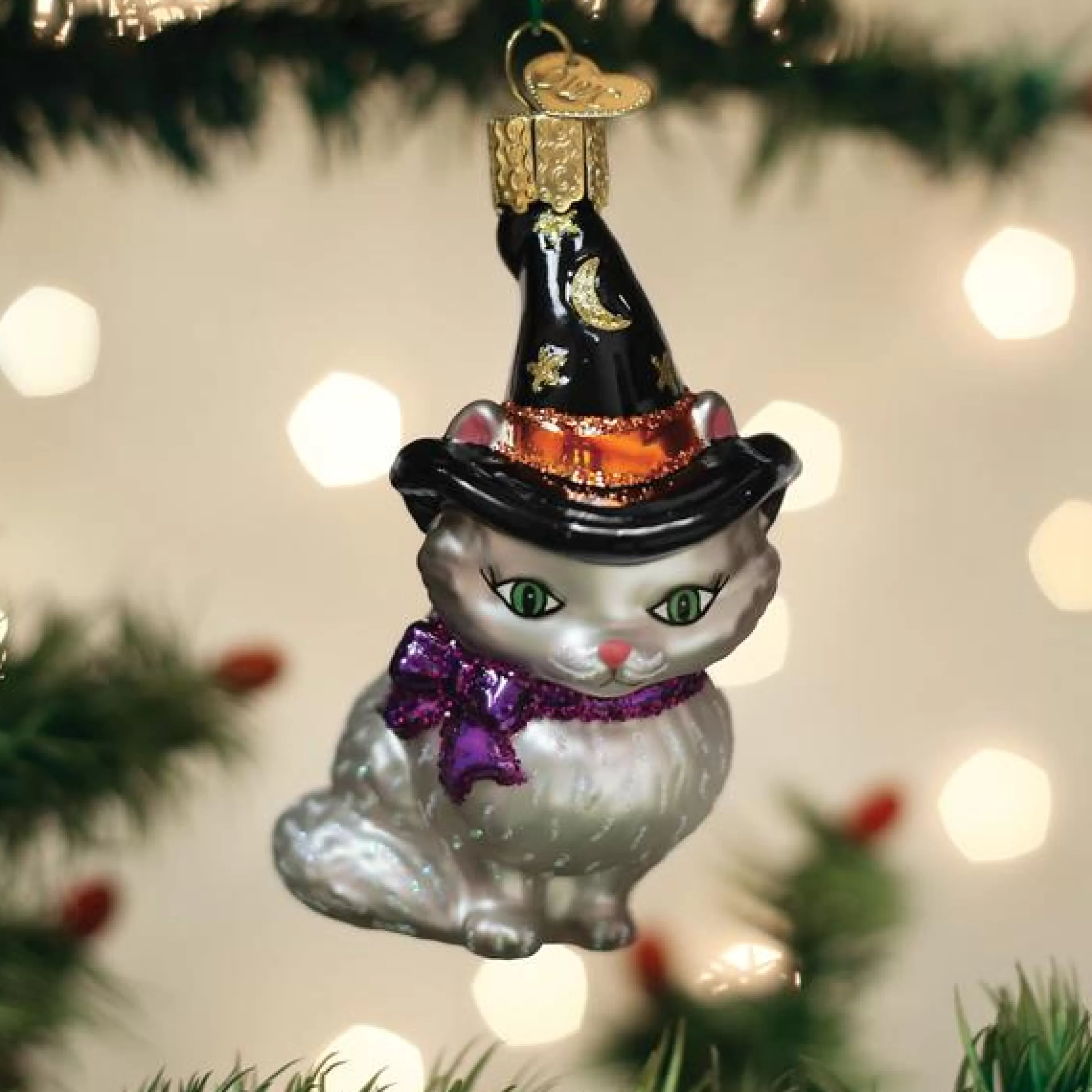 EAST WEST Witch Kitten Ornament